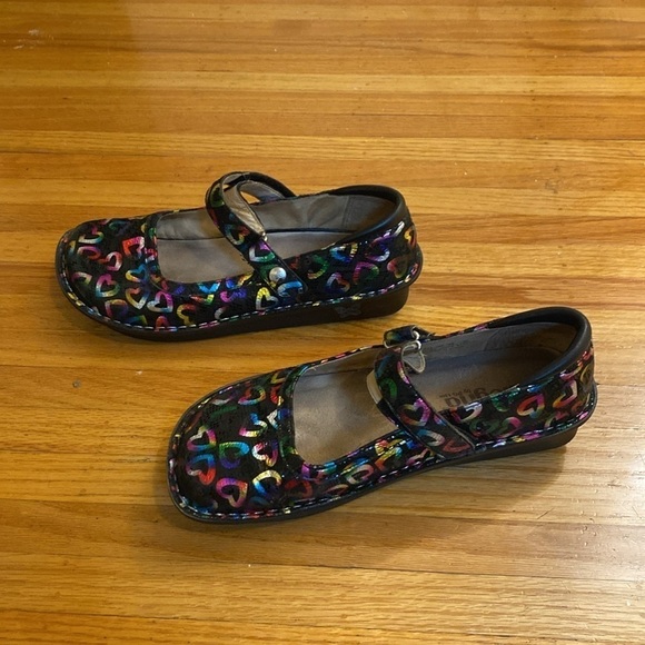 Alegria Belle Neon Love size 38 Paloma hearts black Mary Jane - Picture 3 of 9